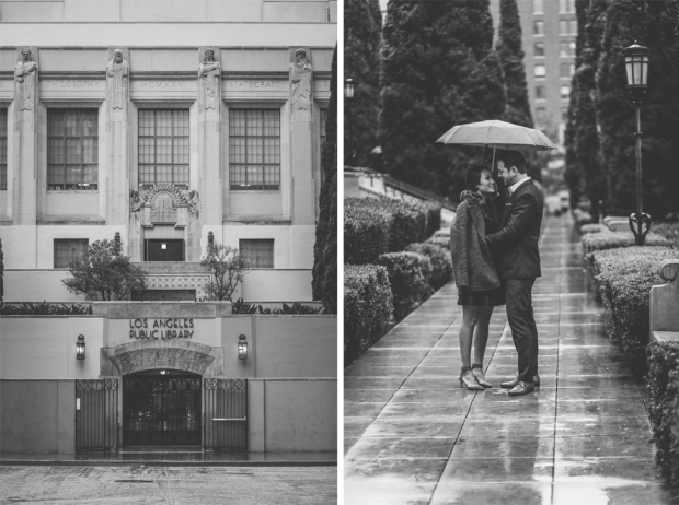 Joel Bedford Photography; Downtown Rainy Day Los Angeles Engagement Session;